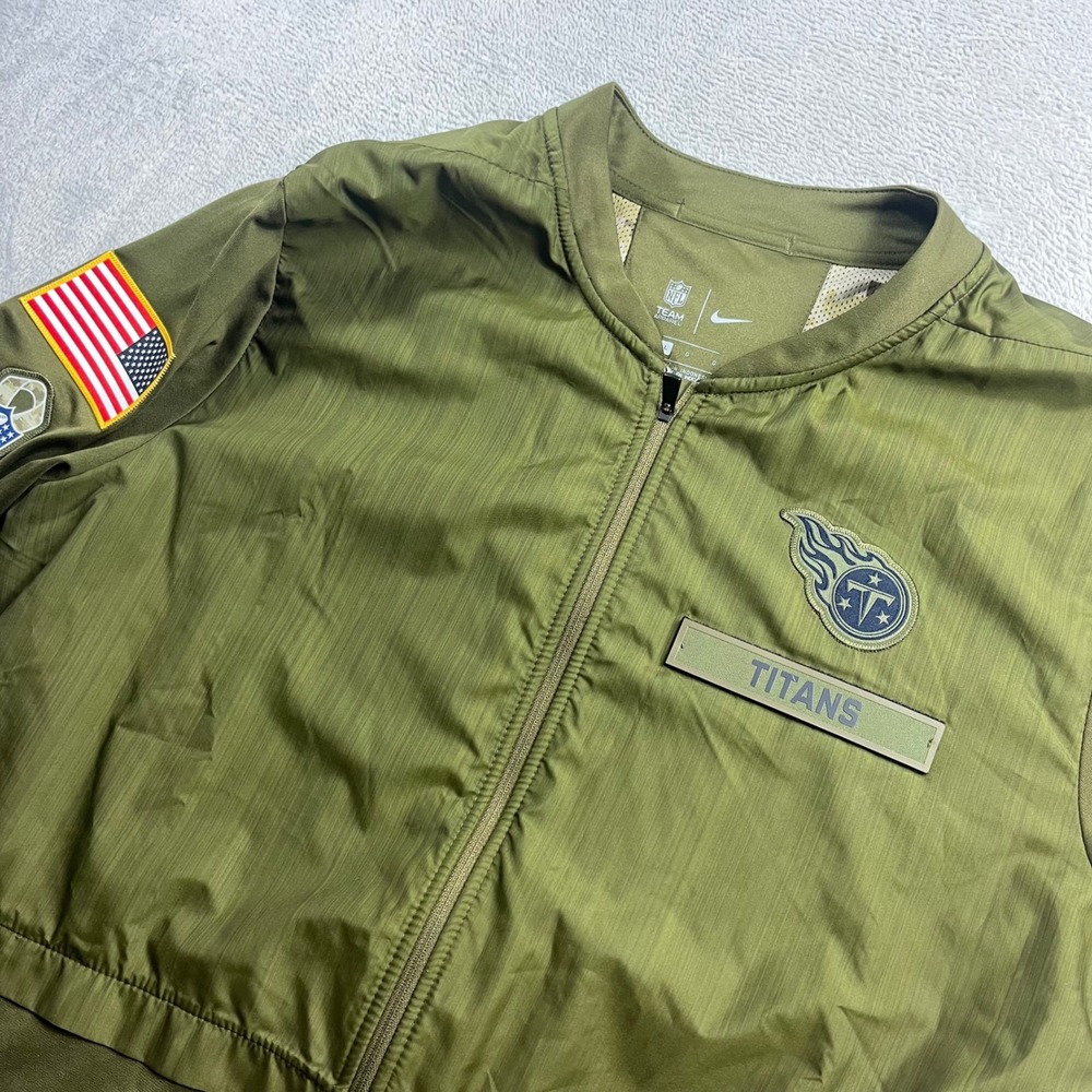 Nike NFL Tennessee Titans Salute to Service Jacket Mens Large Olive Green Zip